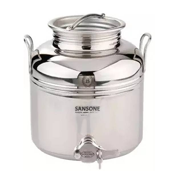 Бидон (фляга) для меда 25 л "Люкс" из нержавеющей стали с краном