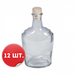 Бутылки «Коньячная» 0,5 л (12 шт.) с пробками
