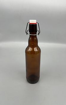 фото Бутылка 0,5 л с бугельной пробкой коричневая