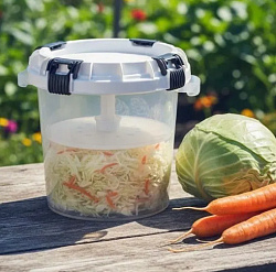 Бочка пластик для засолки с гнетом и герметичной крышкой 20л