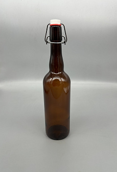 фото Бутылка 0,75 л с бугельной пробкой коричневая