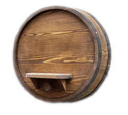 СРЕЗ БОЧКИ декоративный с полочкой 12х35х39см